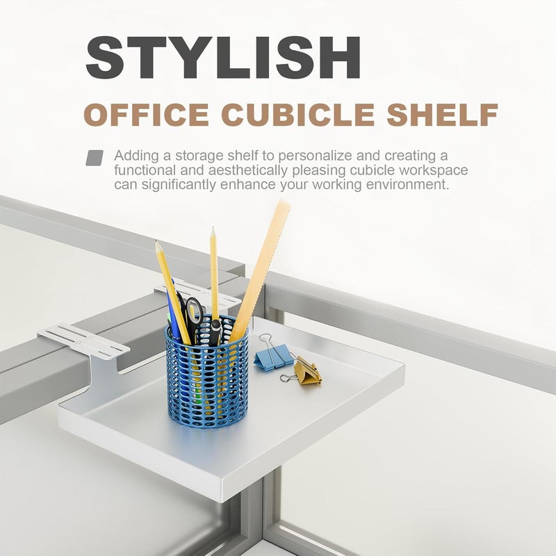 AKBFOX Office Cubicle Shelf - 8.3'' x 5.5'' x 1.7'' Storage Organizer Floating Corner Rack Hanging Shelf Adjustable Home Office Essentials for Planter Statue Decor Photo Frame 1 Pack - Image 4